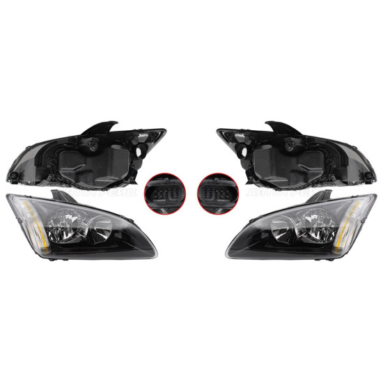Фары Форд Фокус Ford Focus 2 (2004-2008) комплект 2 штуки левая и правая SAT высокое качество