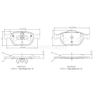 Колодки тормозные перед FORD FOCUS 02-04 SAT