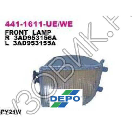 Указатель поворота нижний левый Volkswagen Passat B4 (1993-1996) DEPO